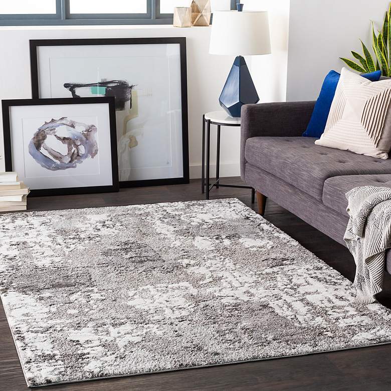 Image 1 Venice VNE-2308 5'3"x7'3" Medium Gray and Ivory Area Rug