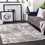 1_Venice VNE-2308 5'3"x7'3" Medium Gray and Ivory Area Rug