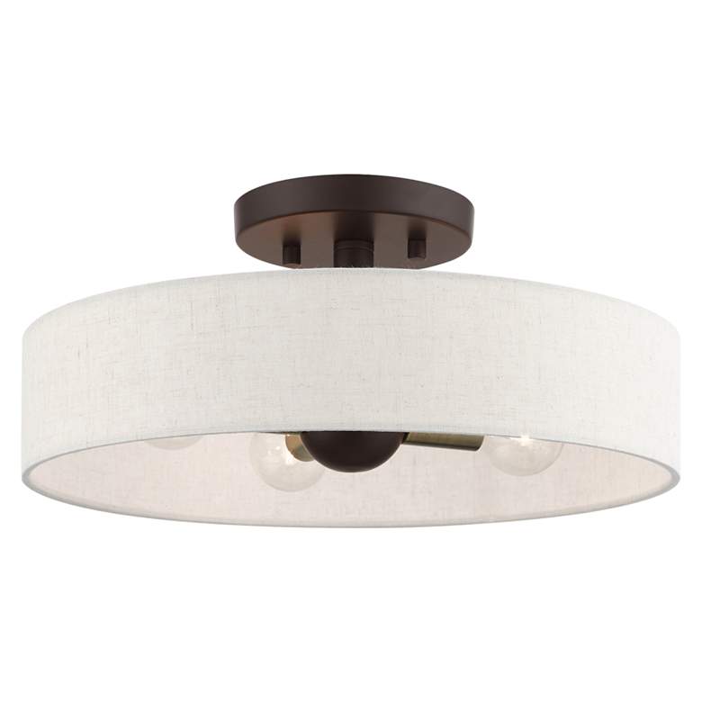 Image 2 Venlo 14 inch Wide Bronze 4-Light Drum Ceiling Light