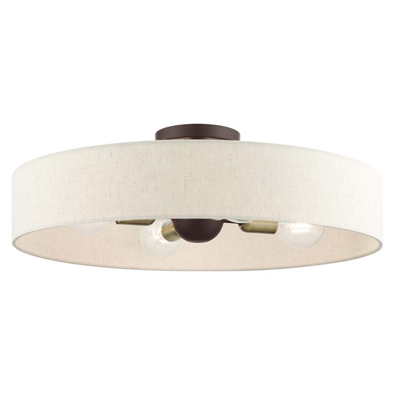 Image 2 Venlo 22 inch Wide Bronze 4-Light Drum Ceiling Light