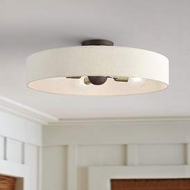 Image1 of Venlo 22" Wide Bronze 4-Light Drum Ceiling Light