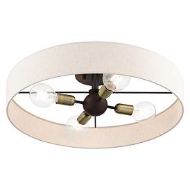 Image3 of Venlo 22" Wide Bronze 4-Light Drum Ceiling Light more views