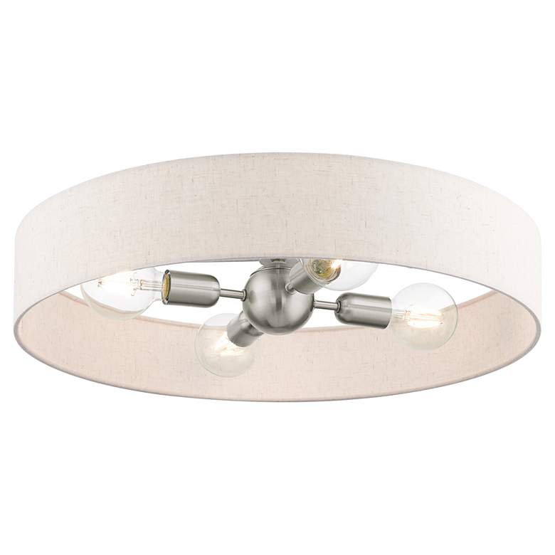 Image 3 Venlo 22"W Brushed Nickel 4-Light Drum Ceiling Light more views