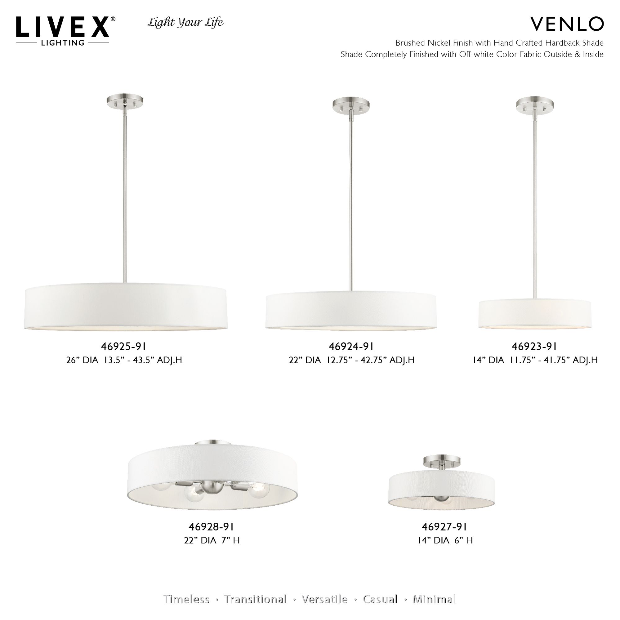 Venlo 4 Light Brushed Nickel Chandelier