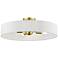 Venlo 4 Light Satin Brass Large Semi-Flush with Shiny White Accents