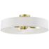Venlo 4 Light Satin Brass Large Semi-Flush with Shiny White Accents