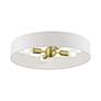 3_Venlo 4 Light Satin Brass Large Semi-Flush with Shiny White Accents more views