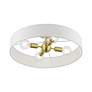 4_Venlo 4 Light Satin Brass Large Semi-Flush with Shiny White Accents more views