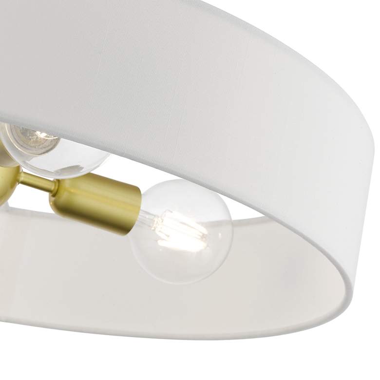 Image 6 Venlo 4 Light Satin Brass Large Semi-Flush with Shiny White Accents more views
