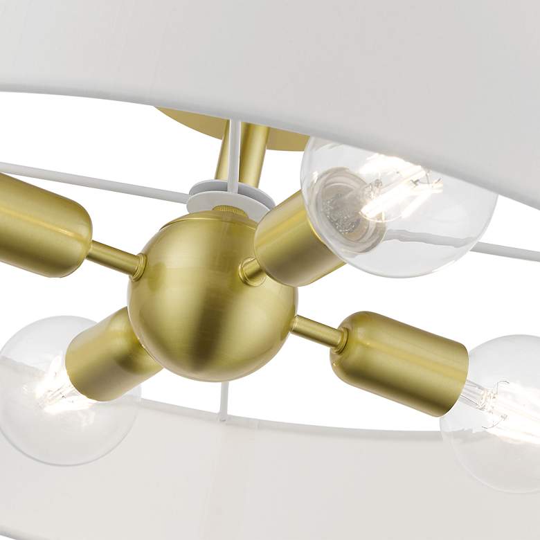 Image 7 Venlo 4 Light Satin Brass Large Semi-Flush with Shiny White Accents more views