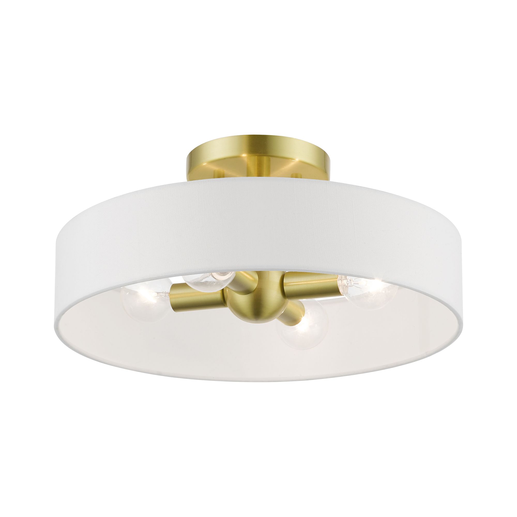 Image 3 Venlo 4 Light Satin Brass Semi-Flush with Shiny White Accents more views