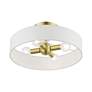 4_Venlo 4 Light Satin Brass Semi-Flush with Shiny White Accents more views