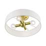 5_Venlo 4 Light Satin Brass Semi-Flush with Shiny White Accents more views