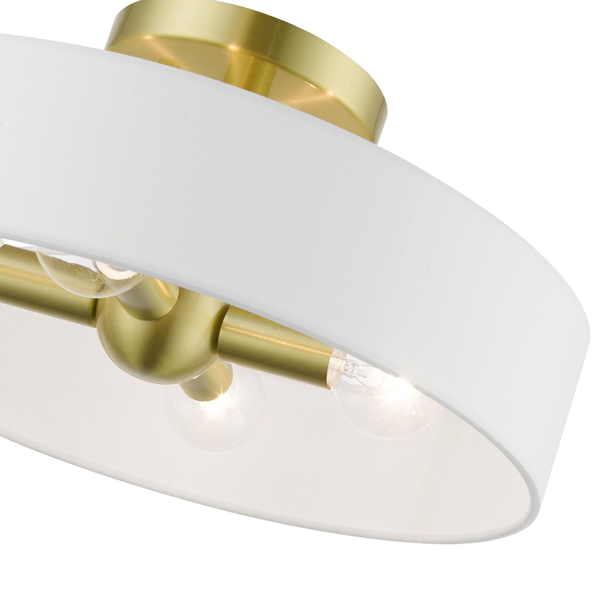 Image 6 Venlo 4 Light Satin Brass Semi-Flush with Shiny White Accents more views