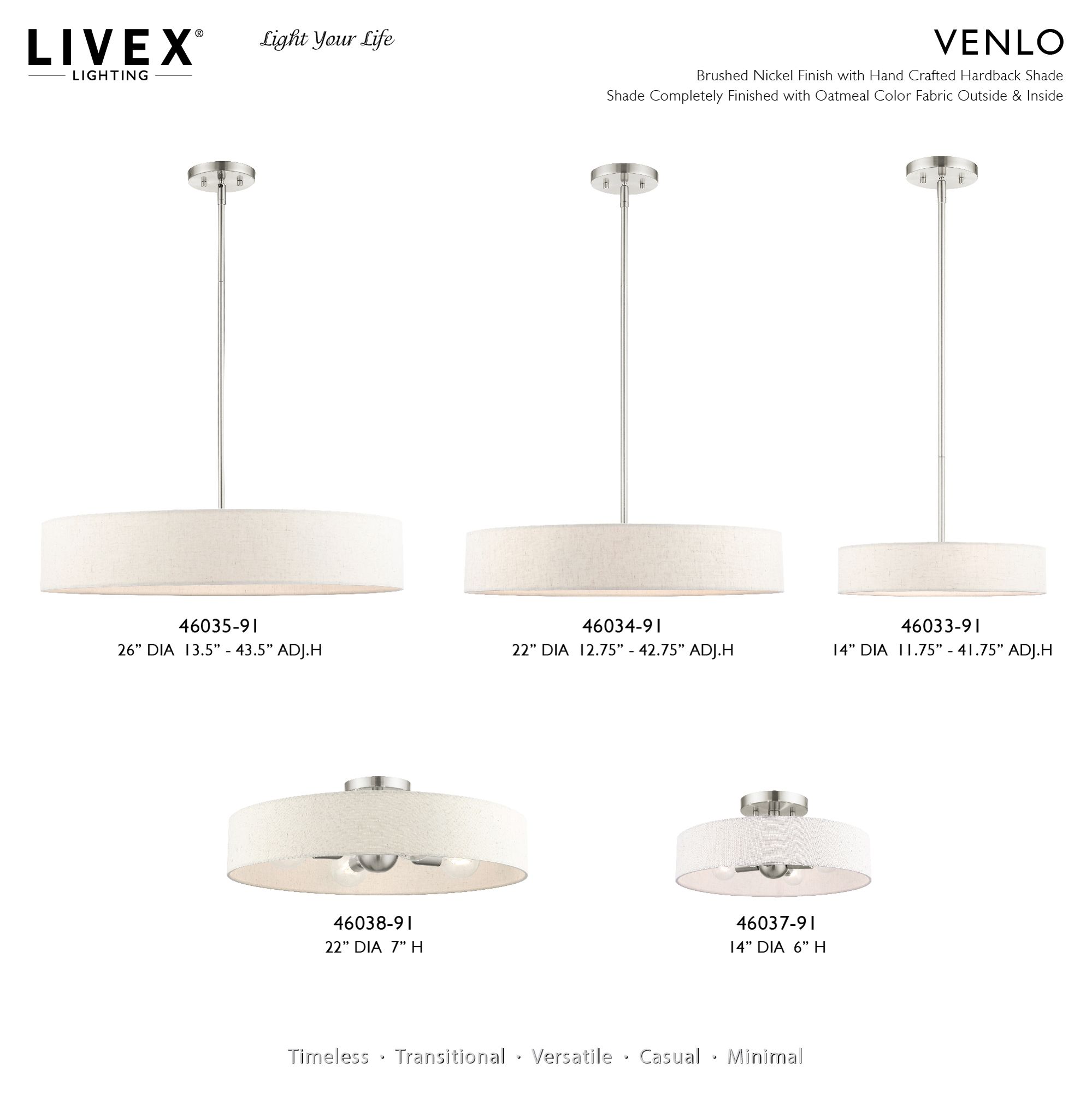Venlo 5 Light Brushed Nickel Chandelier