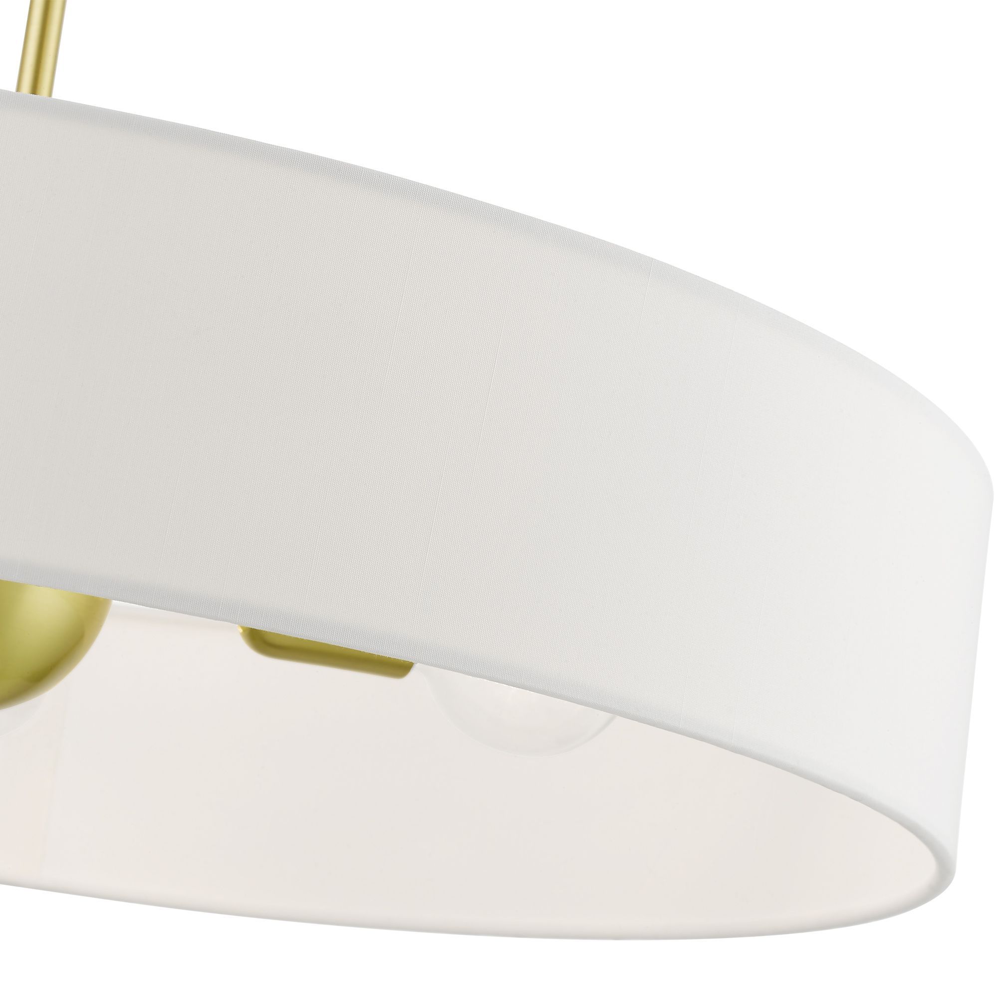 Venlo 5 Light Satin Brass Large Drum Pendant with Shiny White Accents