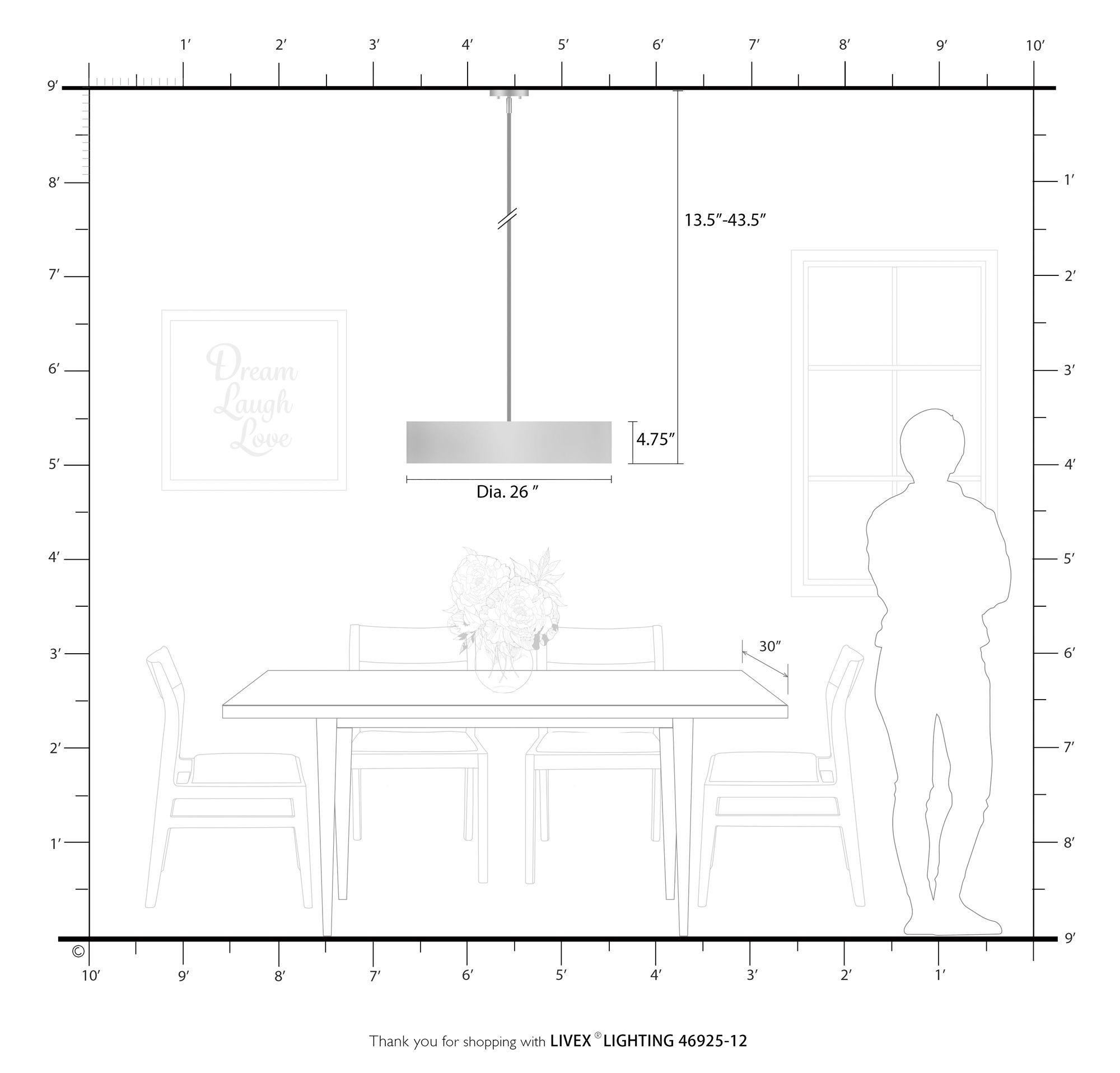 Venlo 5 Light Satin Brass Large Drum Pendant with Shiny White Accents