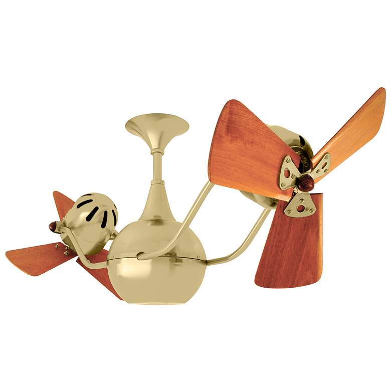 Image 1 Vent Bettina - Rotational Ceiling Fan - Brushed Brass - Mahogany Blades