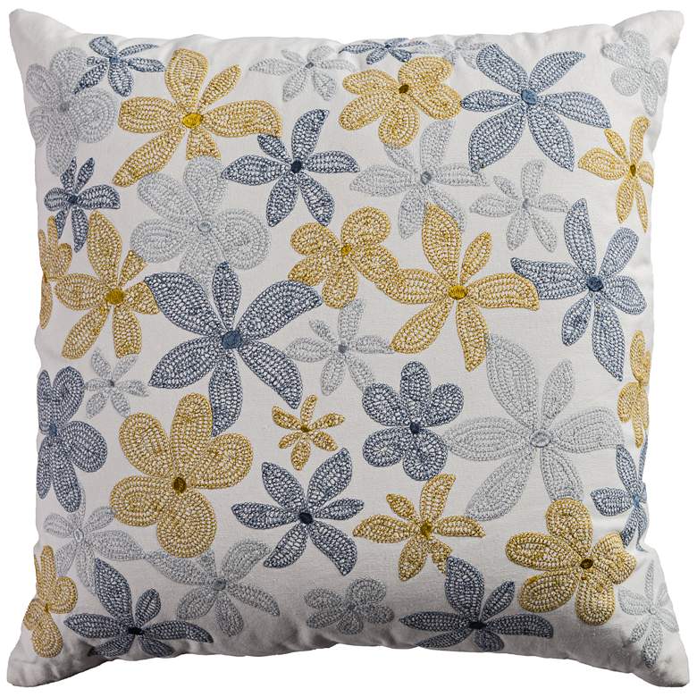 Image 1 Venta Floral Multi-Color Blue 20 inch Square Throw Pillow