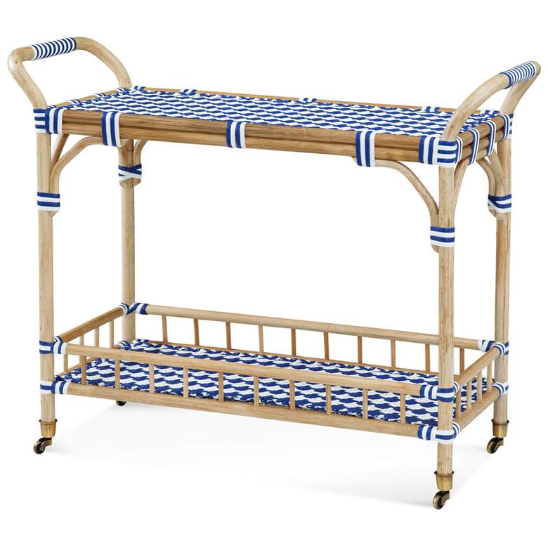 Image 3 Ventana 34" Blue and White Bar Cart more views