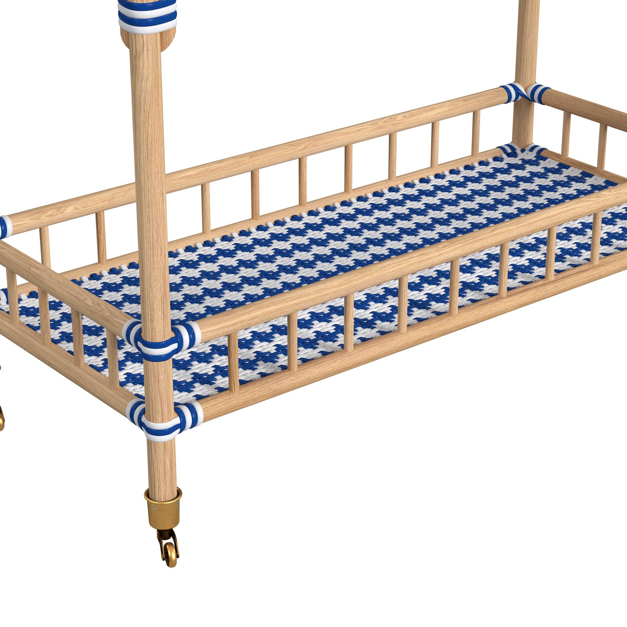 Image 4 Ventana 34" Blue and White Bar Cart more views