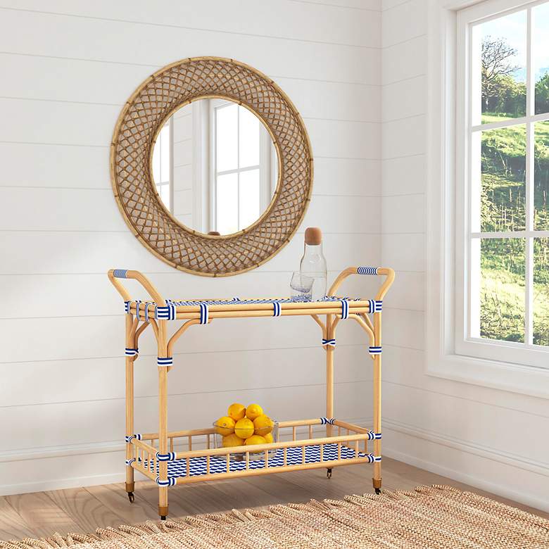 Image 5 Ventana 34" Blue and White Bar Cart more views