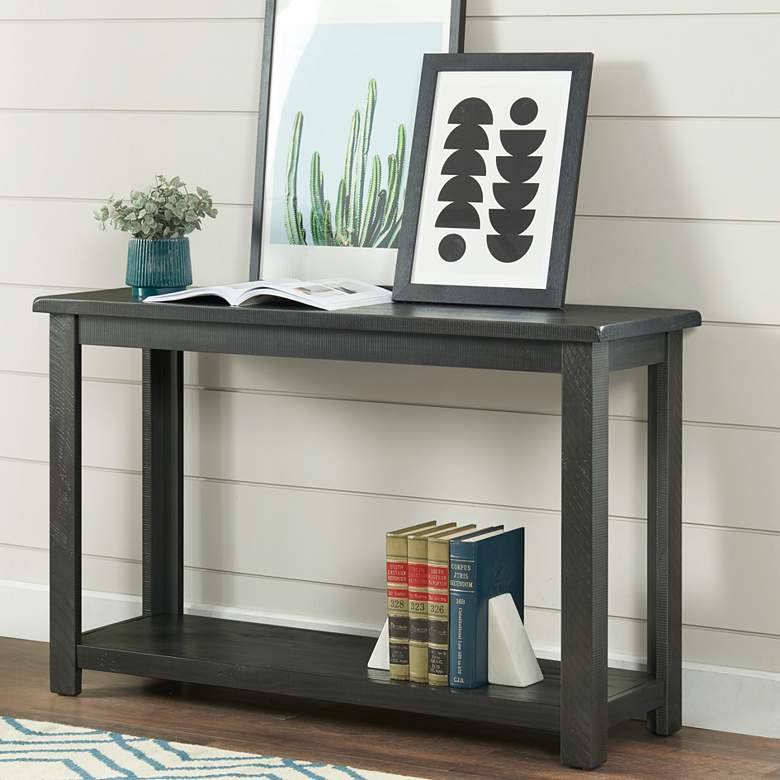Image 1 Ventura 48" Wide Gray Rectangular Wood Sofa Table
