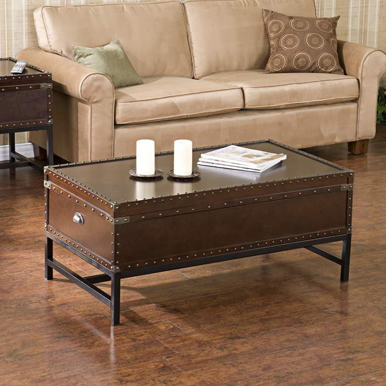 Image 5 Venture 42" Wide Espresso Bown Storage Cocktail Table more views