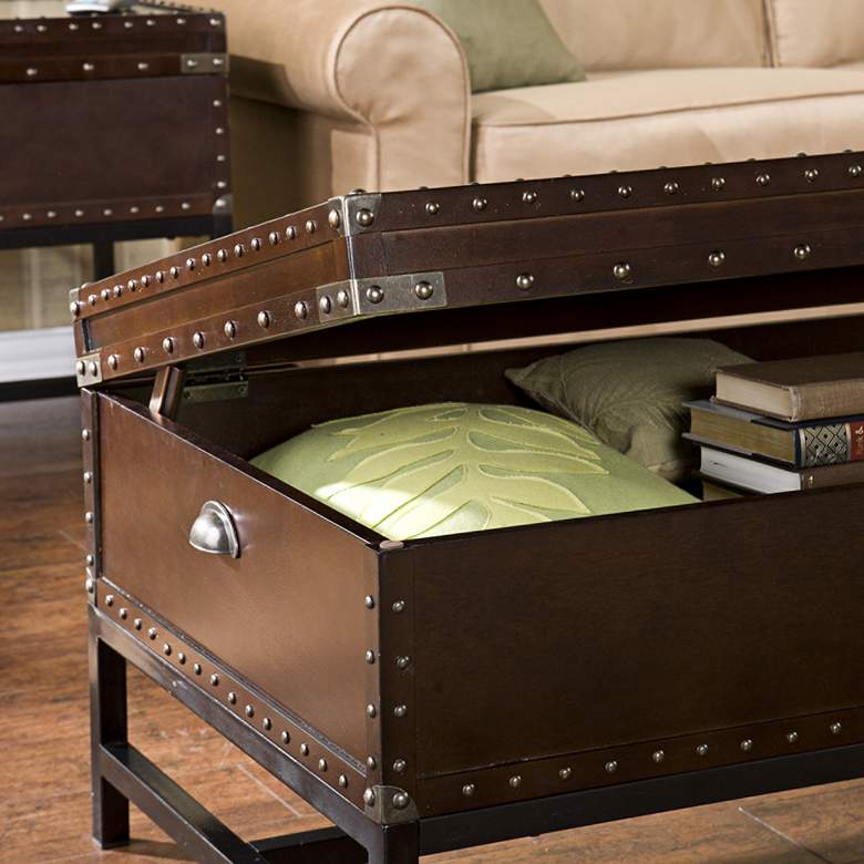 Image 6 Venture 42" Wide Espresso Bown Storage Cocktail Table more views