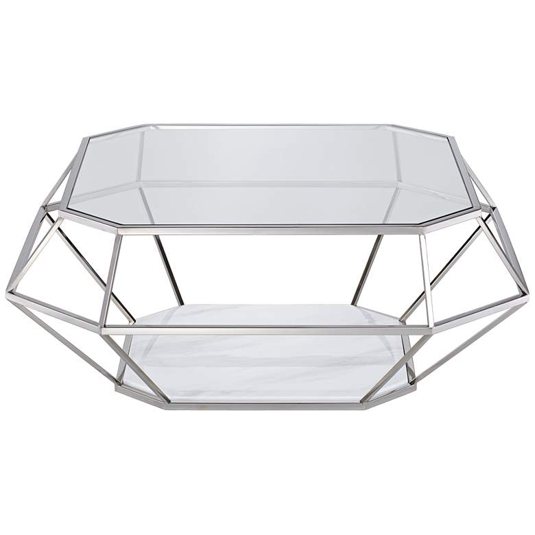 Venus 39 1/2&quot; Wide Geometric Glass Modern Coffee Table