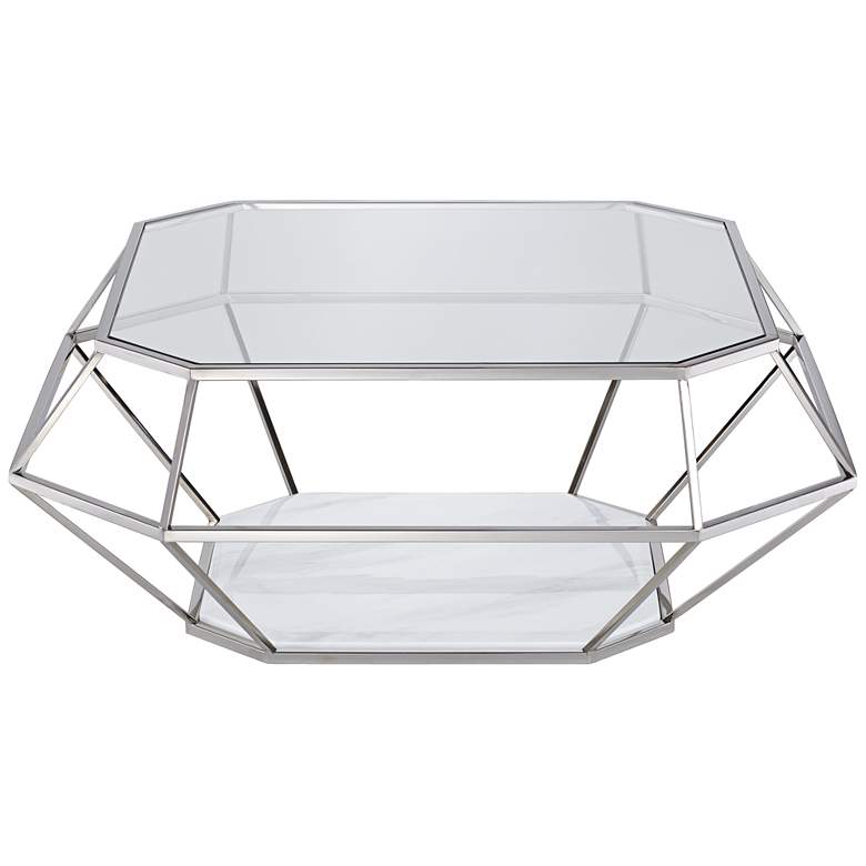 Image 3 Venus 39 1/2" Wide Geometric Glass Modern Coffee Table