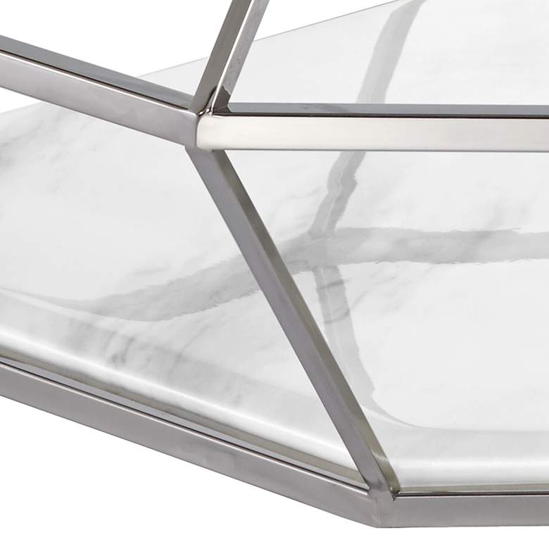 Image 5 Venus 39 1/2 inch Wide Geometric Glass Modern Coffee Table more views