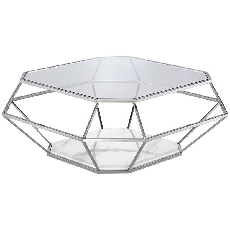 Image 6 Venus 39 1/2" Wide Geometric Glass Modern Coffee Table more views