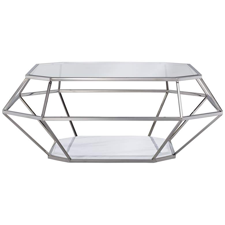Image 7 Venus 39 1/2" Wide Geometric Glass Modern Coffee Table more views