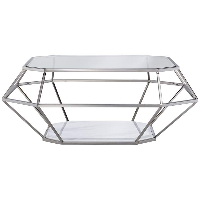 Image 7 Venus 39 1/2 inch Wide Geometric Glass Modern Coffee Table more views