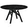 Venus 54 in. Round Dining Table in Black Wood and Black Marble