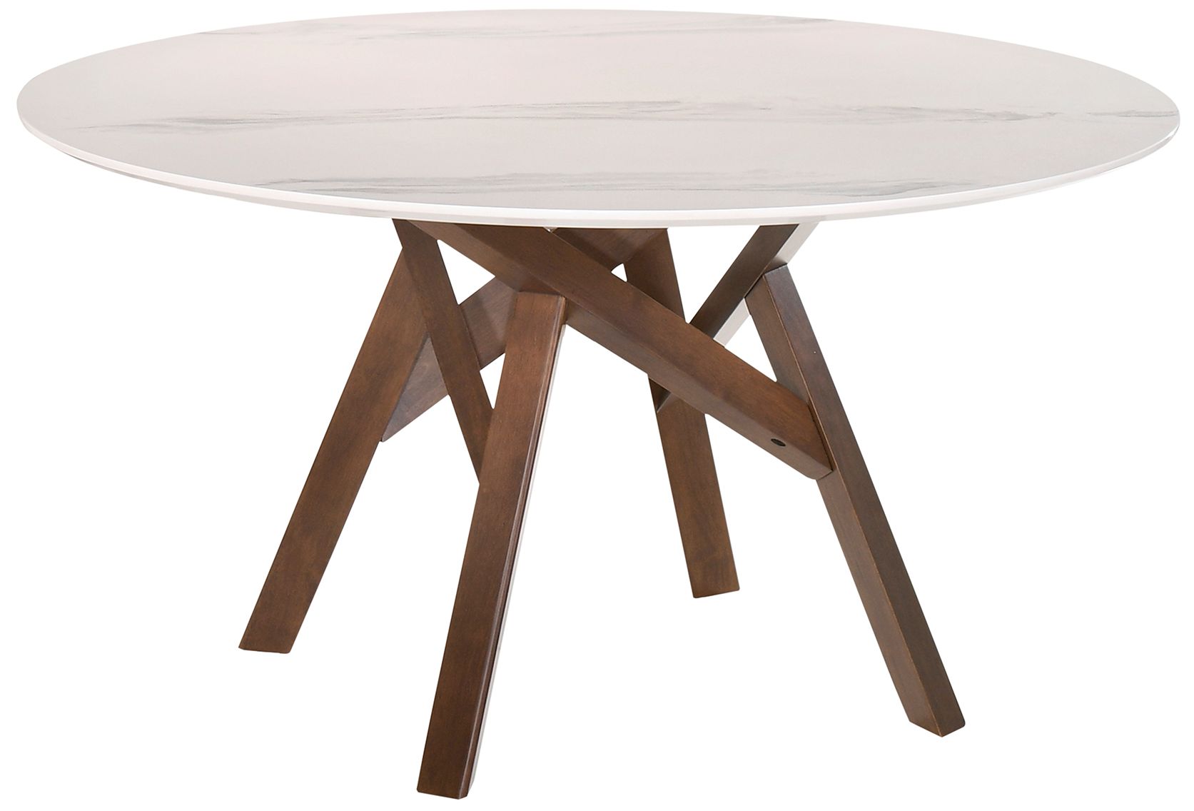 Image 6 Venus and Jackie 5 Piece Round Dining Set in Walnut, Marble and Rubberwood more views