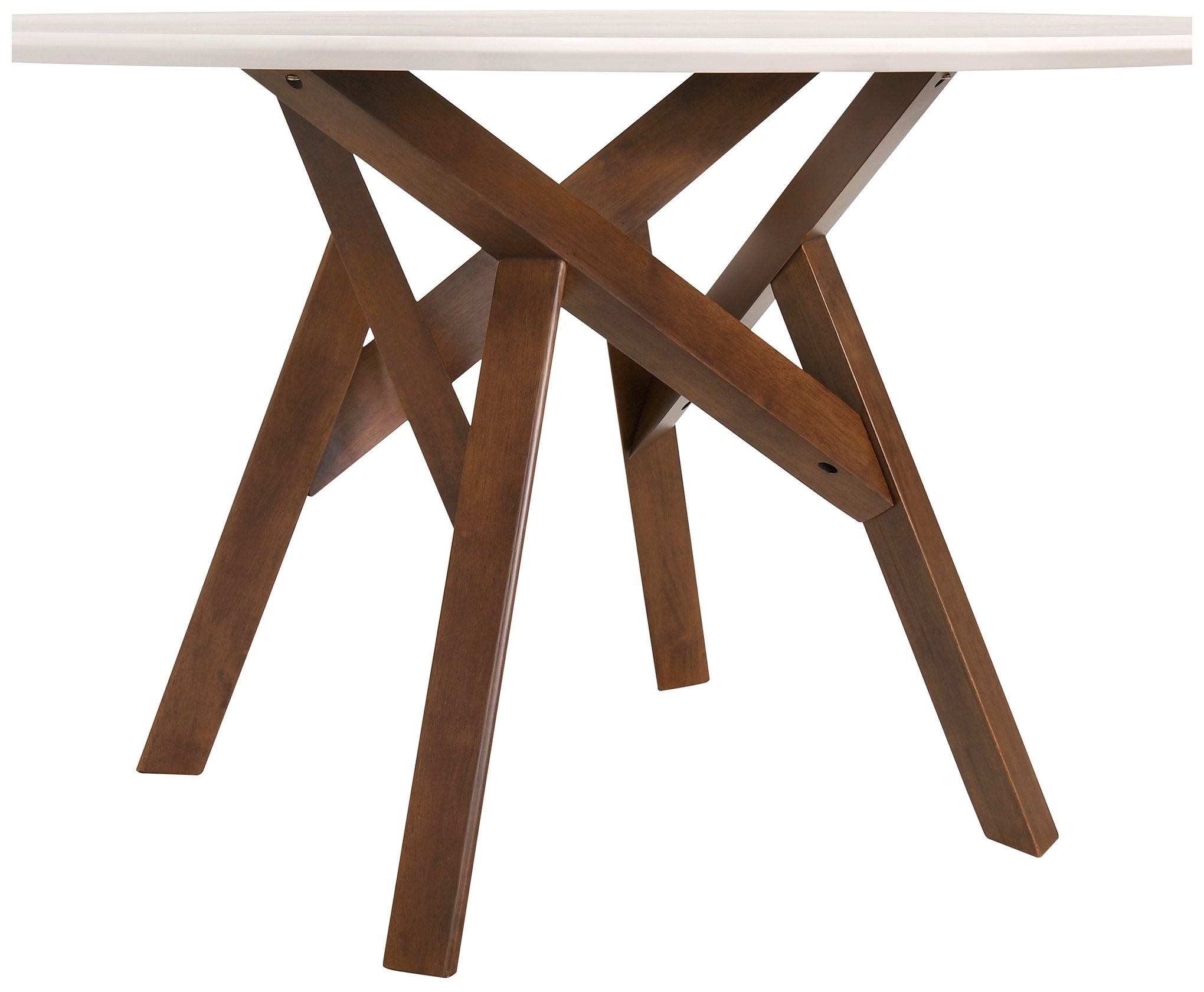 Image 7 Venus and Jackie 5 Piece Round Dining Set in Walnut, Marble and Rubberwood more views