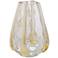 Venus Large Clear and Gold 11" High Art Glass Vase