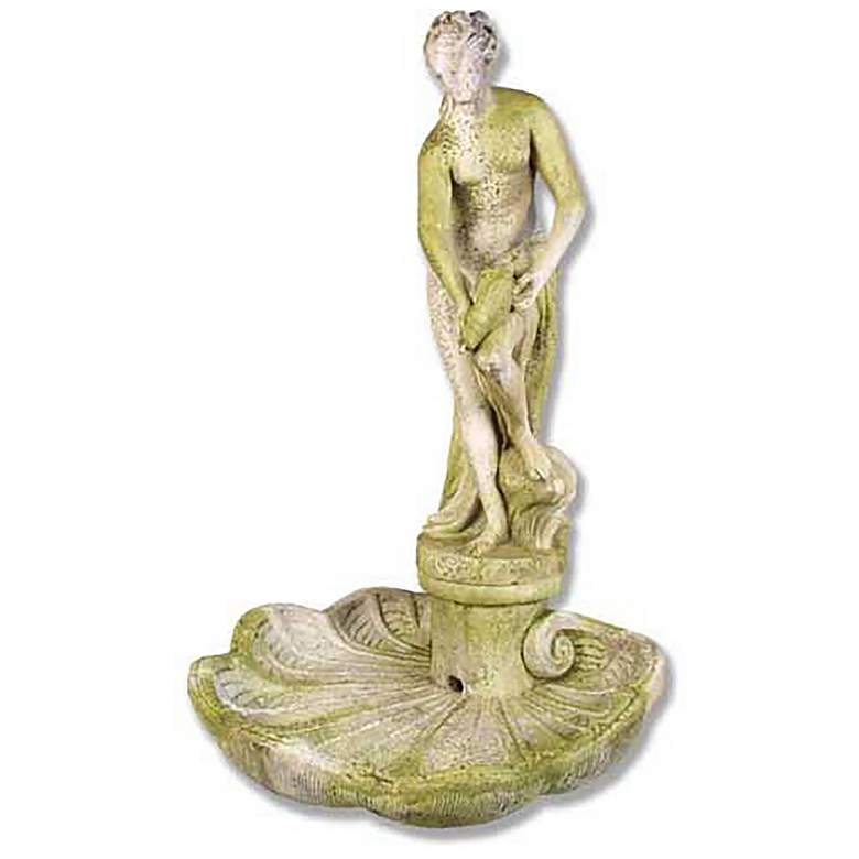 Image 1 Venus with Shell 50 inch High White Moss Traditional Fountain