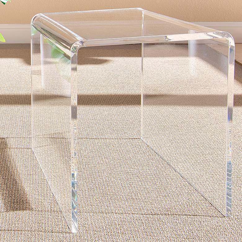 Image 1 Veobreen 15 3/4" Wide Clear Acrylic Square Side Table