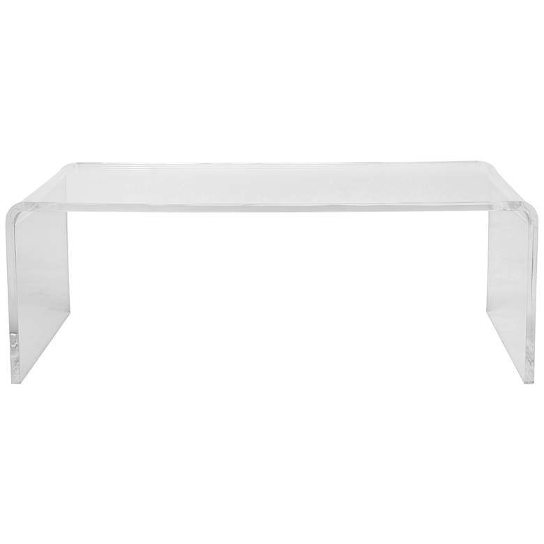 Image 5 Veobreen 44 inch Wide Clear Acrylic Rectangular Coffee Table more views