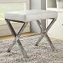 1_Vera 20" Wide White Tufted Leatherette Vanity Bench