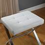 3_Vera 20" Wide White Tufted Leatherette Vanity Bench more views