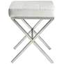 4_Vera 20" Wide White Tufted Leatherette Vanity Bench more views