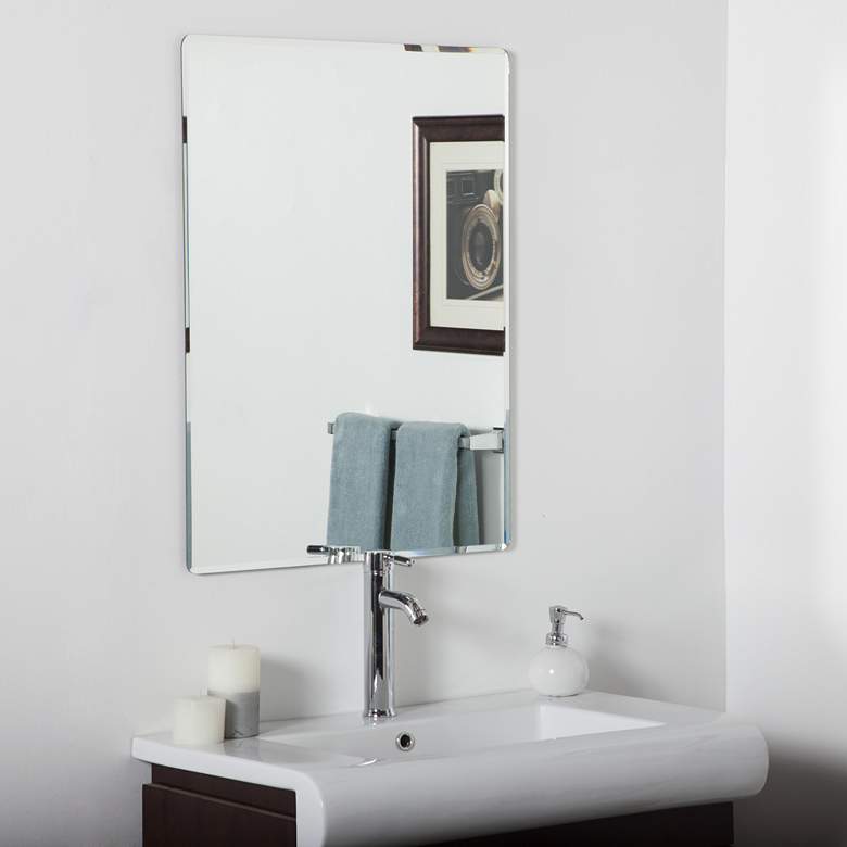 Image 1 Vera 23 1/2 inch x 31 1/2 inch Rectangular Frameless Wall Mirror