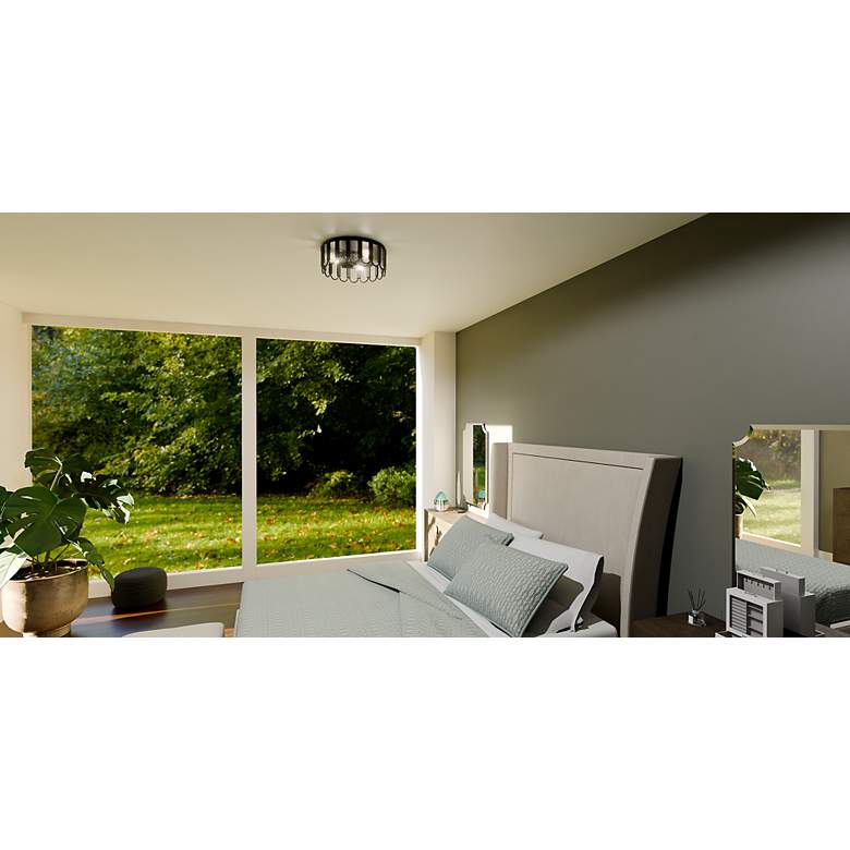 Image 6 Vera 3-Light Matte Black Flush Mount more views