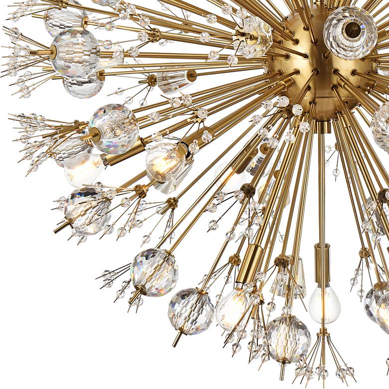 Image 4 Vera 32" Wide Gold 18-Light Starburst Globe Pendant more views