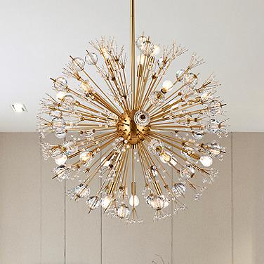 Vera 32" Wide Gold 18-Light Starburst Globe Pendant