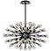 Vera 36" Crystal Starburst Oval Pendant In Black